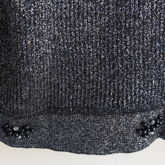 Vintage Peter Nygard silver cardigan beading sz M/L - Picture 5 of 11